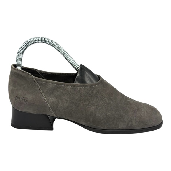 Arche France Gray Suede Slip On Loafer Low Heel MSRP $225 UK 38 / US 7-7.5 - Picture 2 of 9